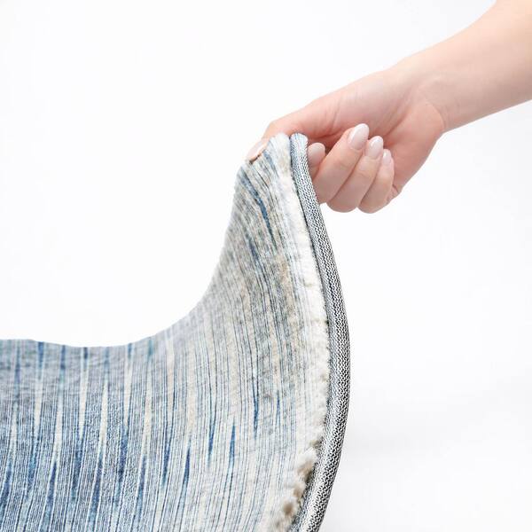 Dream Shag Premium Machine Washable Abstract ADS800 Blue 5 ft. x 7 ft. 6 in. Area Rug