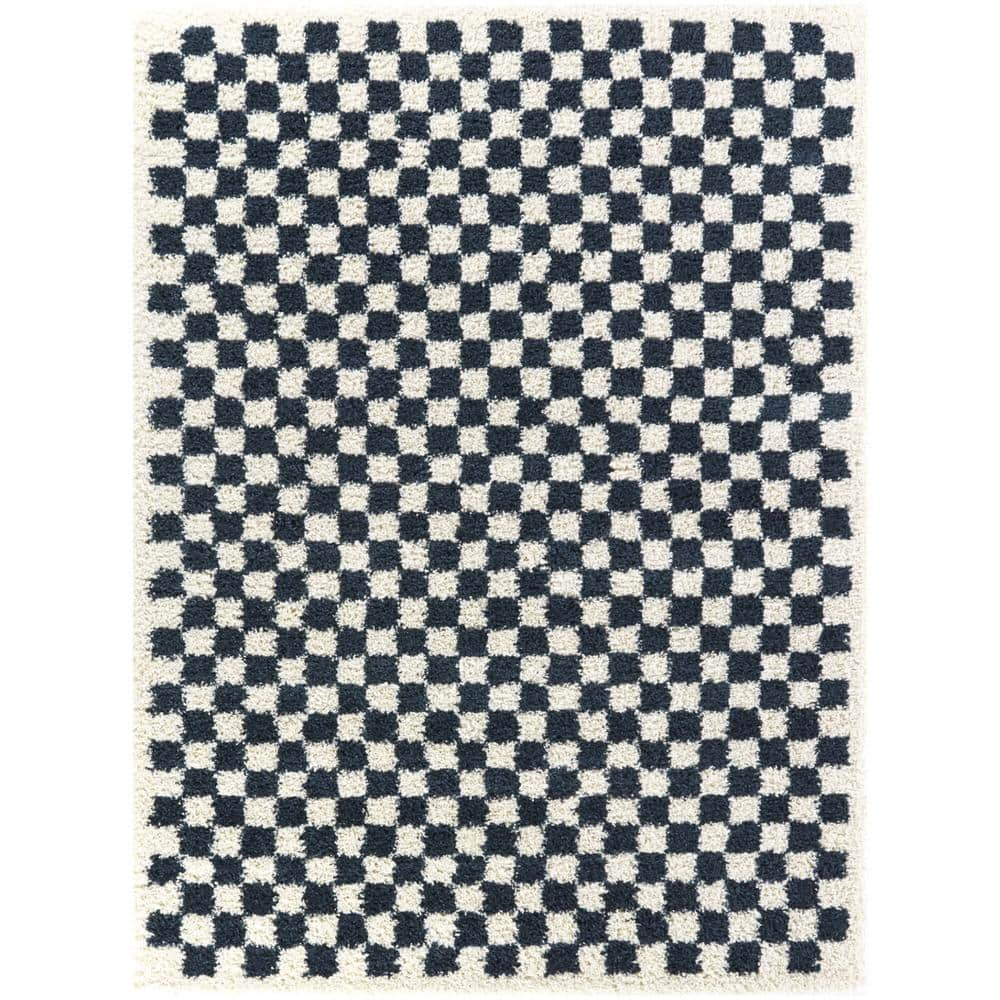 Covey Navy 4 ft. x 6 ft. Geometric Area Rug