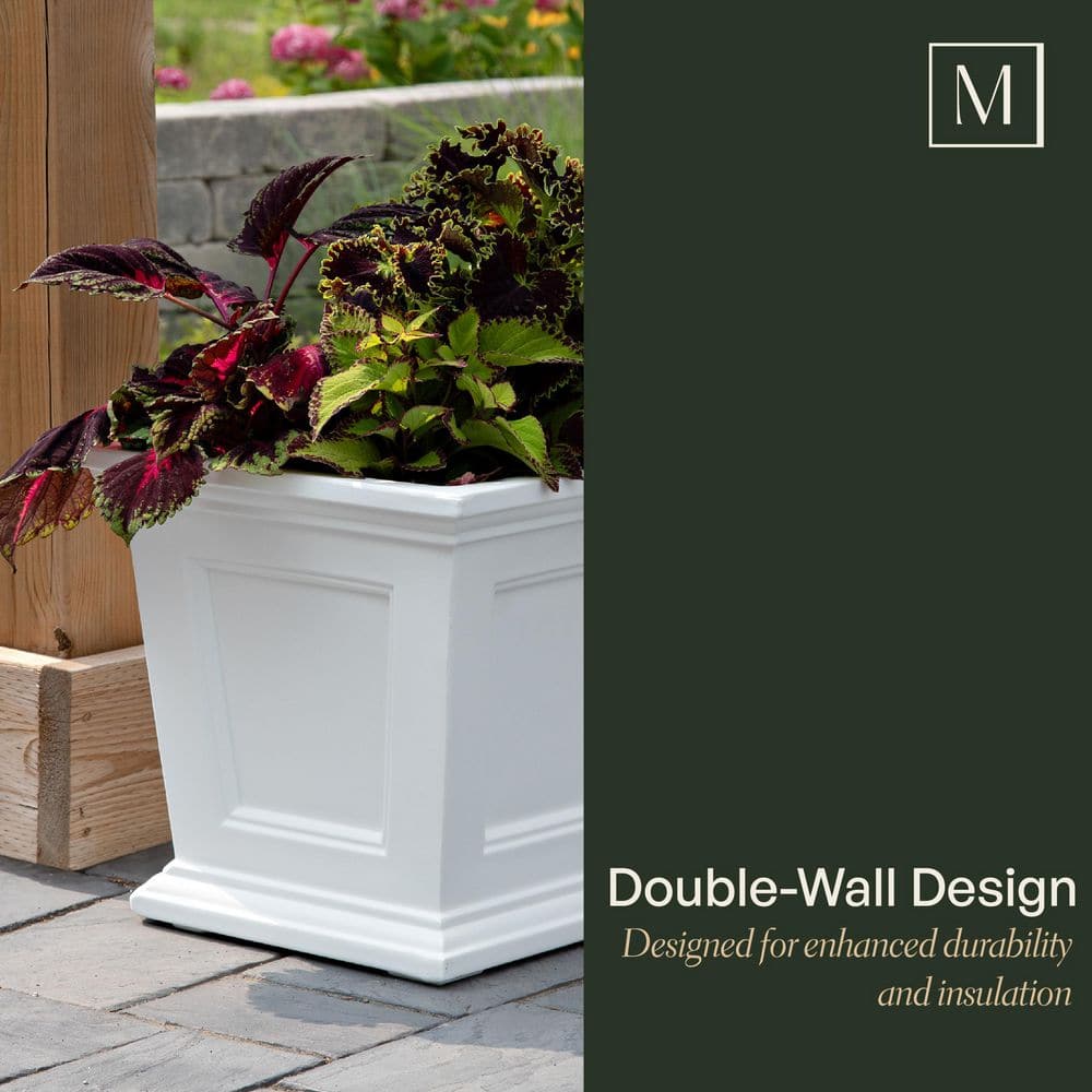 Espresso 17" Square Self-Watering Polyethylene Planter