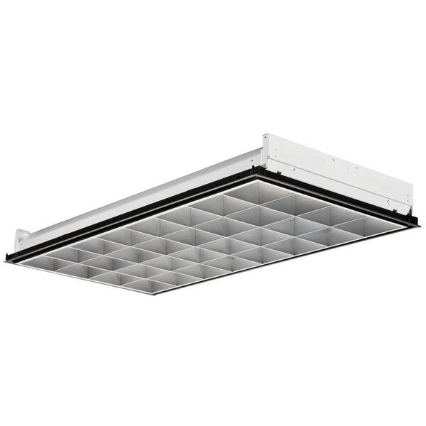 Lithonia Lighting 2PM3N G B 4 32 32LD MVOLT 1/4 GEB10IS 4-Light Silver Fluorescent Parabolic