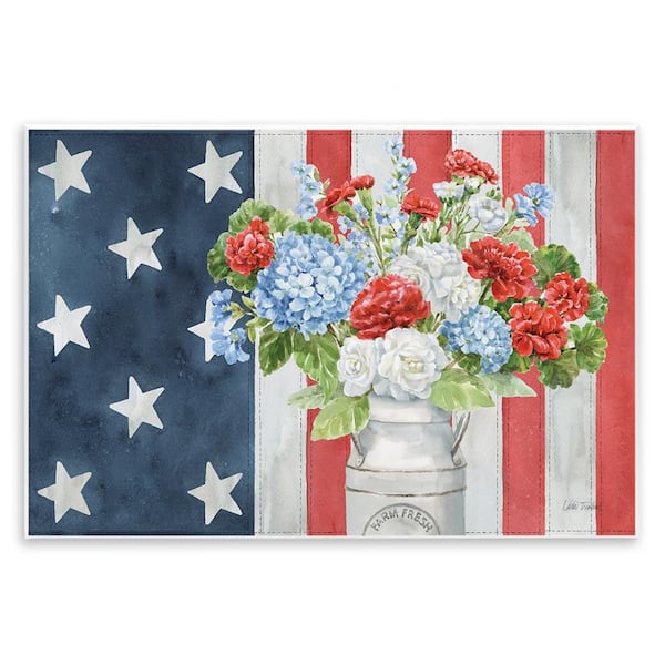 Stupell Industries American Flag Bouquet by Leslie Trimbach Unframed Nature Graphic Art Print 10 in. x 15 in.