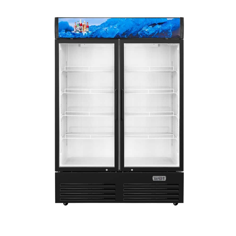 Commercial Series 51.2 in. 35.3 cu. ft. 2-Door Glass Merchandiser Refrigerator with LED Canopy and Auto Defrost in White price history on PriceWatchPro