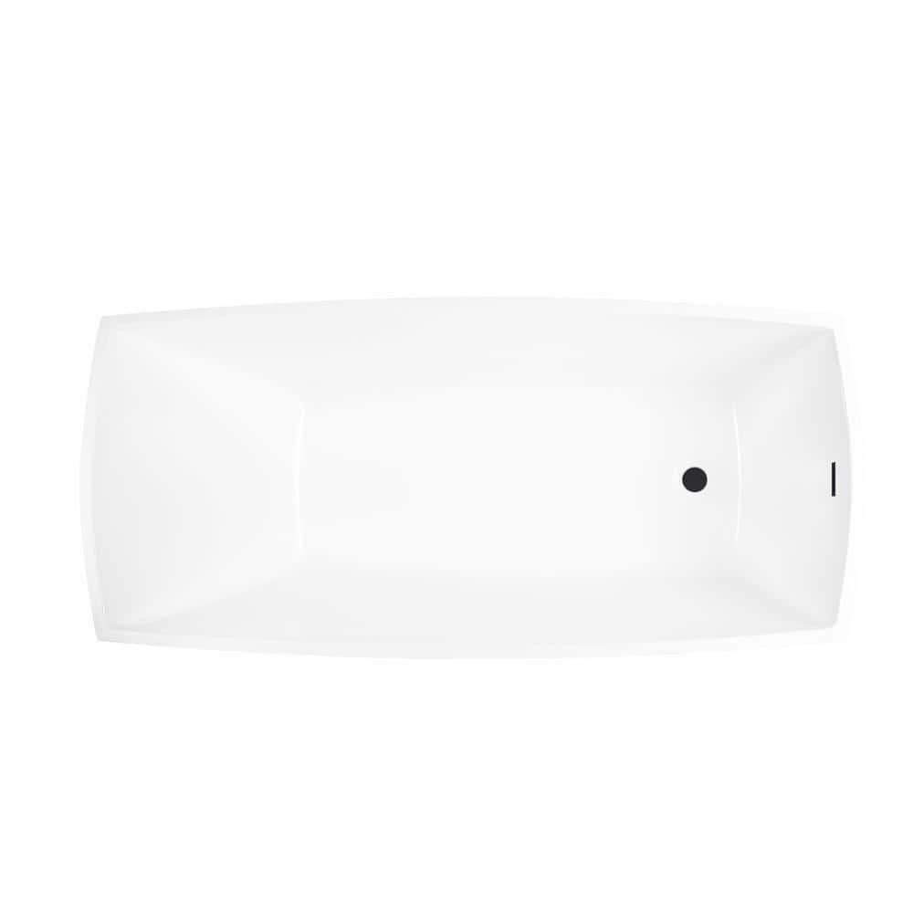 Luxurious 67" White Acrylic Freestanding Bathtub