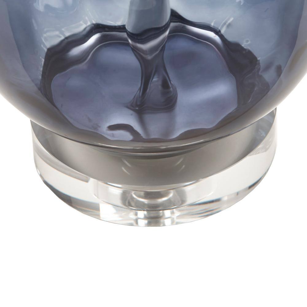Borel 24.25" Dark Blue Ombre Glass Table Lamp with Drum Shade