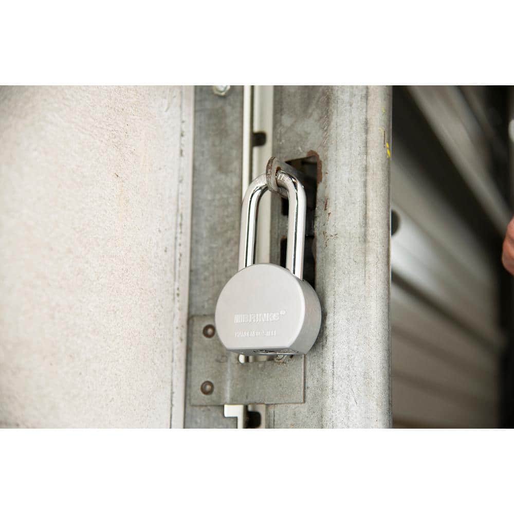 Brinks 2.5'' Silver Steel Keyed Padlock with Brass Key