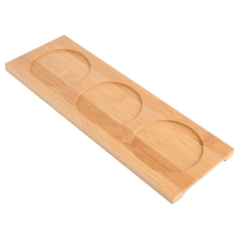 White Ceramic Condiment Jars with Bamboo Lids and Tray