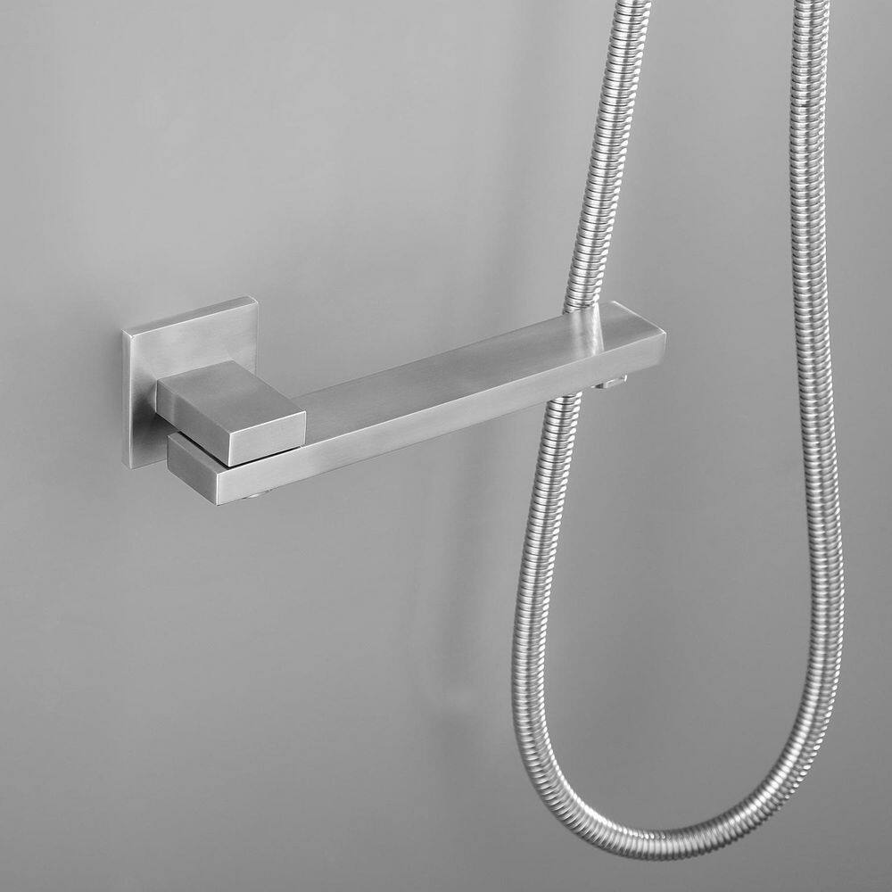 Large Brushed Nickel Dual Rain Shower Head with Handheld