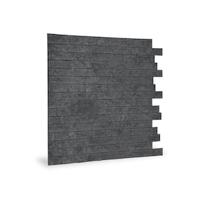 24 in. x 24 in. Ledge Stone PVC Seamless 3D Wall Panels in Dark Urban Cement (6-Piece)