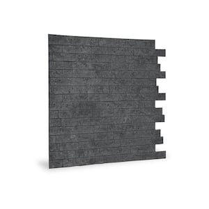 24 in. x 24 in. Ledge Stone PVC Seamless 3D Wall Panels in Dark Urban Cement (1-Piece)