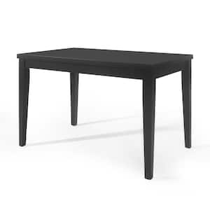 Woodbine 59.1 in. Rectangle Black MDF with Wood Frame (Seats 6)