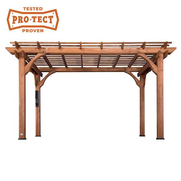 Backyard Discovery 10 ft. x 14 ft. Traditional All Cedar Wood Outdoor Patio Pergola Shade Structure
