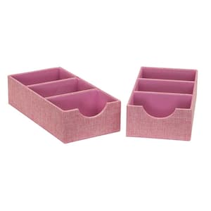 6 in. W x 3 in. H Carnation Pink Drawer Unit Hard-Sided Trays 3-Section (2-Pack)