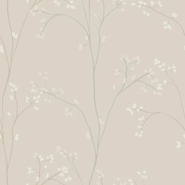 RoomMates 20.50 in. W x 216 in. H Cream Blossom Stripe Peel and Stick Wallpaper