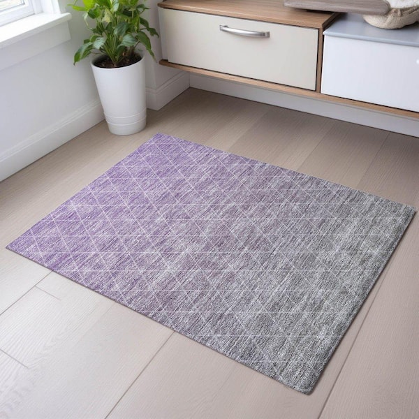 Mayfield Premium Machine Washable Abstract AMF1175 Lavender 2 ft. x 3 ft. Area Rug