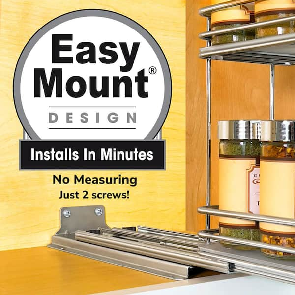 LYNK PROFESSIONAL Slide Out Spice Rack Pull Out Cabinet Organizer 4-1/4 in.  Wide - Double, Chrome 430422DS - The Home Depot