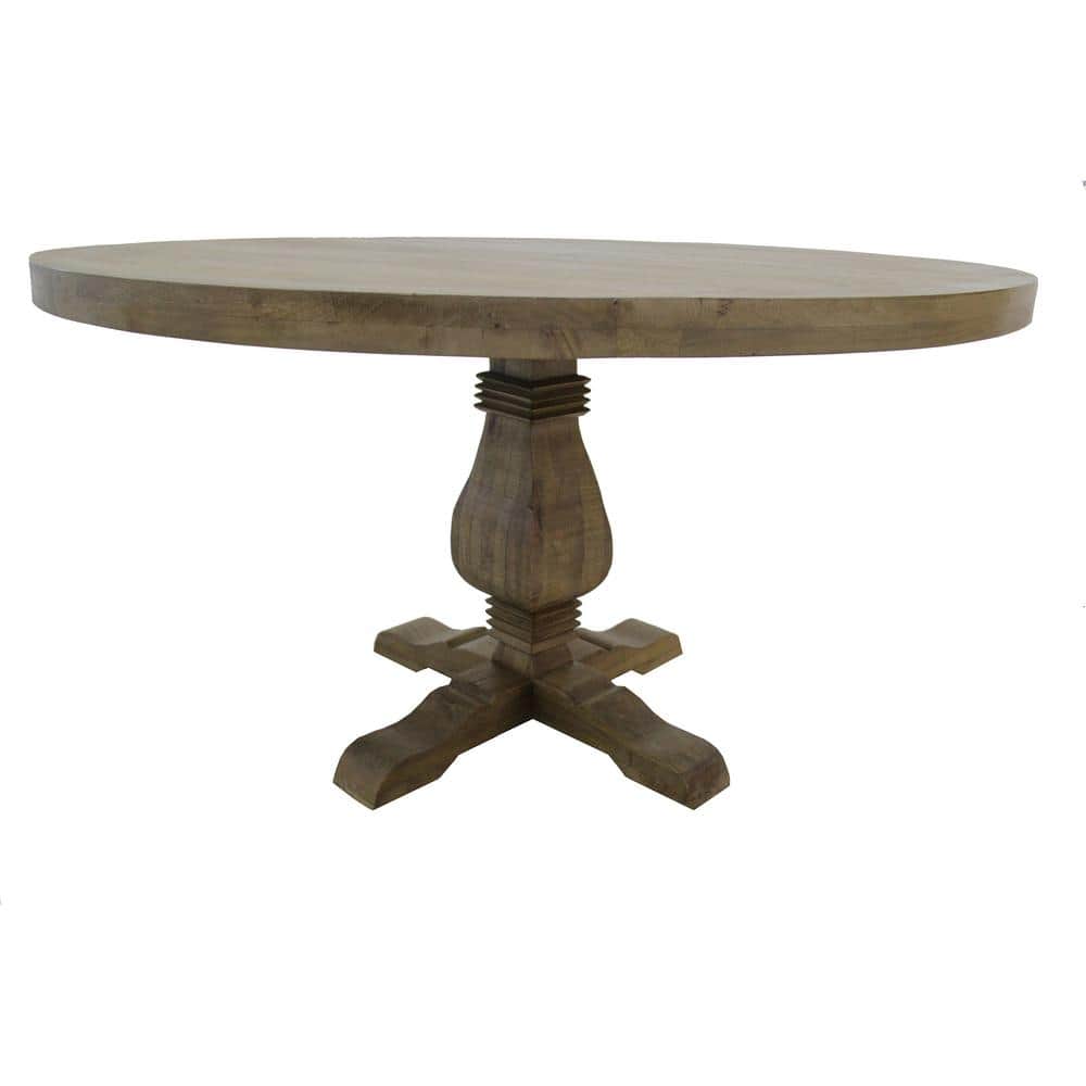 54 In Wide Natural Wood Farmhouse, 54 Inch Round Pedestal Table