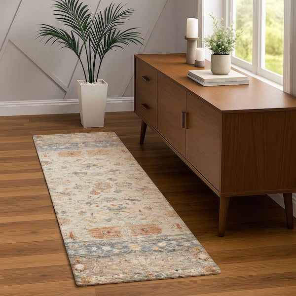 Chantille Machine Washable Indoor/Outdoor Abstract ACN2323 Beige 2 ft. 3 in. x 7 ft. 6 in. Runner Rug