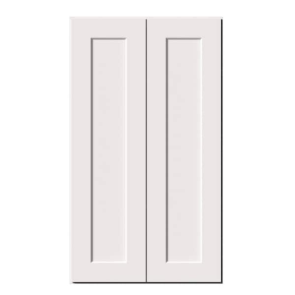 24 in. W x 12 in. D x 42 in. H RTA Solid Wood Shaker Wall Kitchen Cabinet in White With Double Doors and 3 Shelves