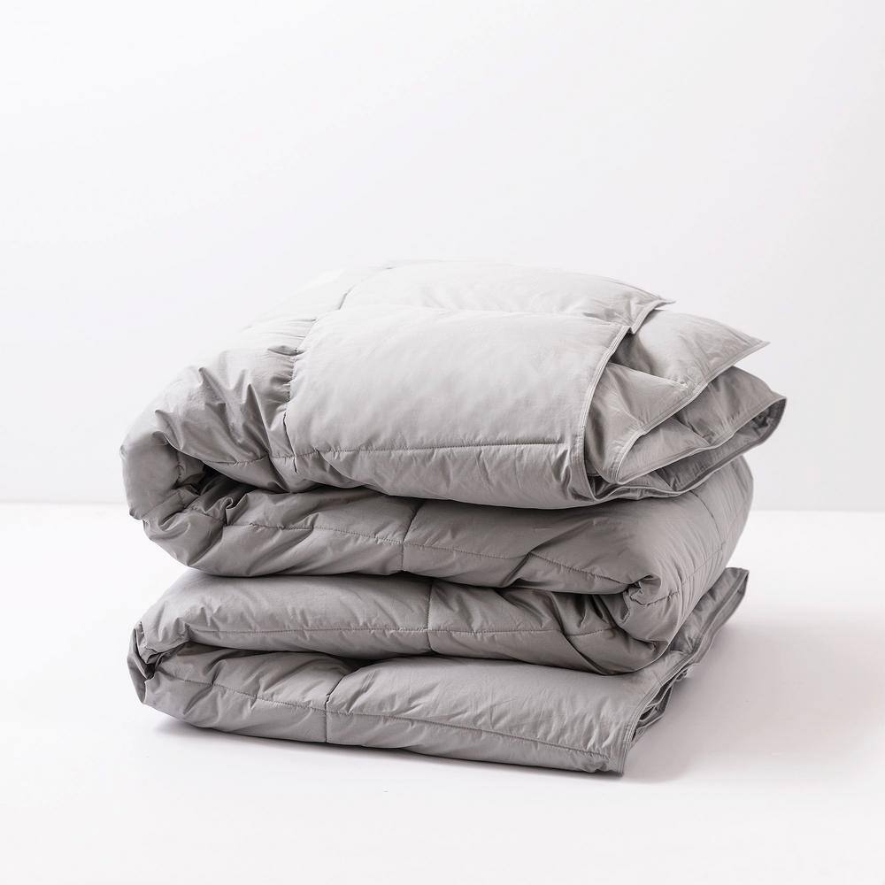 Gray Twin Organic Cotton Down Comforter