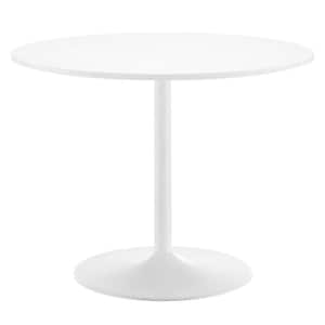 Amuse White White Wood 45 in. Column Dining Table 4-Seats
