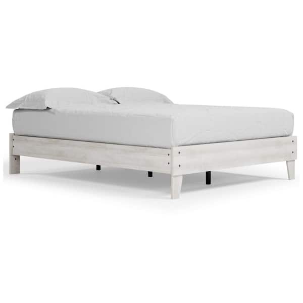 Shawburn White Wood Frame Queen Platform Bed