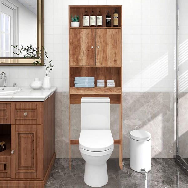 Style Selections Morriston 25-in x 64-in x 13-in Brown 3-Shelf Over-the-Toilet  Storage in the Over-the-Toilet Storage department at