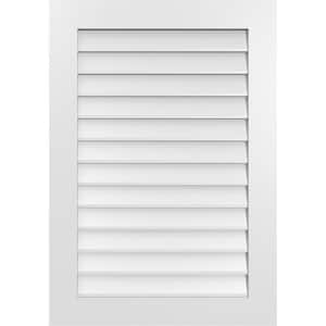 28 in. x 40 in. Vertical Surface Mount PVC Gable Vent: Decorative with Standard Frame