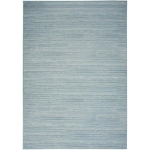 Washable Essentials Aqua 5 ft. x 7 ft. All-over design Contemporary Area Rug