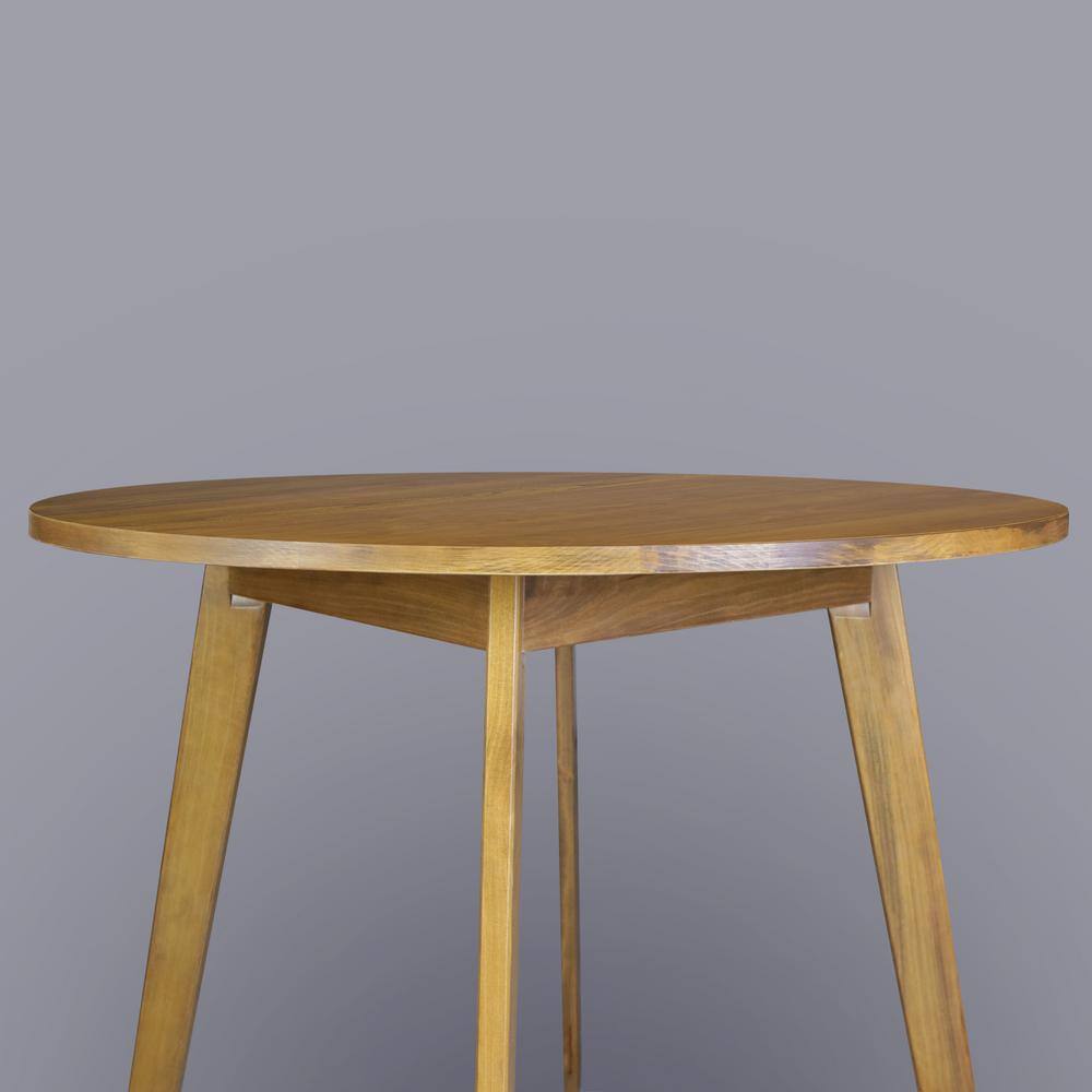 Harvest Gold Round Solid Wood Dining Table, 36"