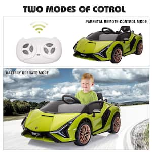 Licensed Lamborghini Sian 12-Volt Kids Electric Ride On Car with Remote Control, Green