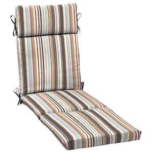 21 in. x 29.5 in. Russet Stripe Outdoor Chaise Lounge Cushion