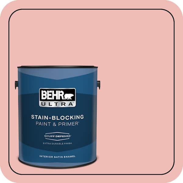 BEHR ULTRA 1 gal. #BIC-04 Pink Taffy Extra Durable Satin Enamel Interior Paint & Primer