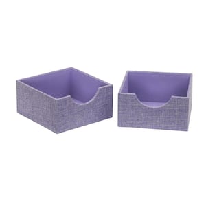 2PC Iris Heather 6 in. Linen Square Hard-Sided Trays