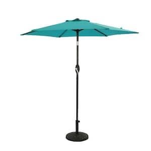 7.7 ft. Steel Market Patio Umbrella in Teal