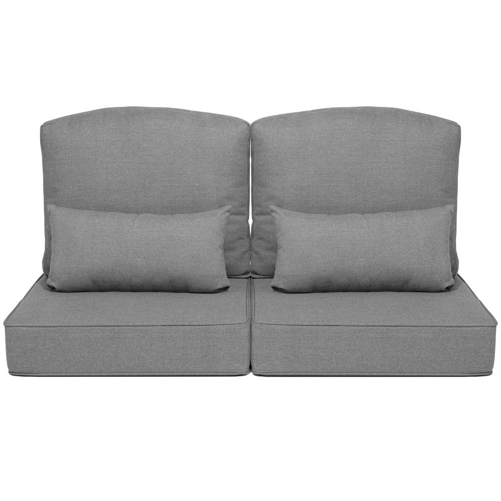 2-Pieces Outdoor Couch Cushion with Pillows 24 in. x 24 in. x 5.5 in. Thickened Patio Deep Seat Cushion in Light Gray price history on PriceWatchPro