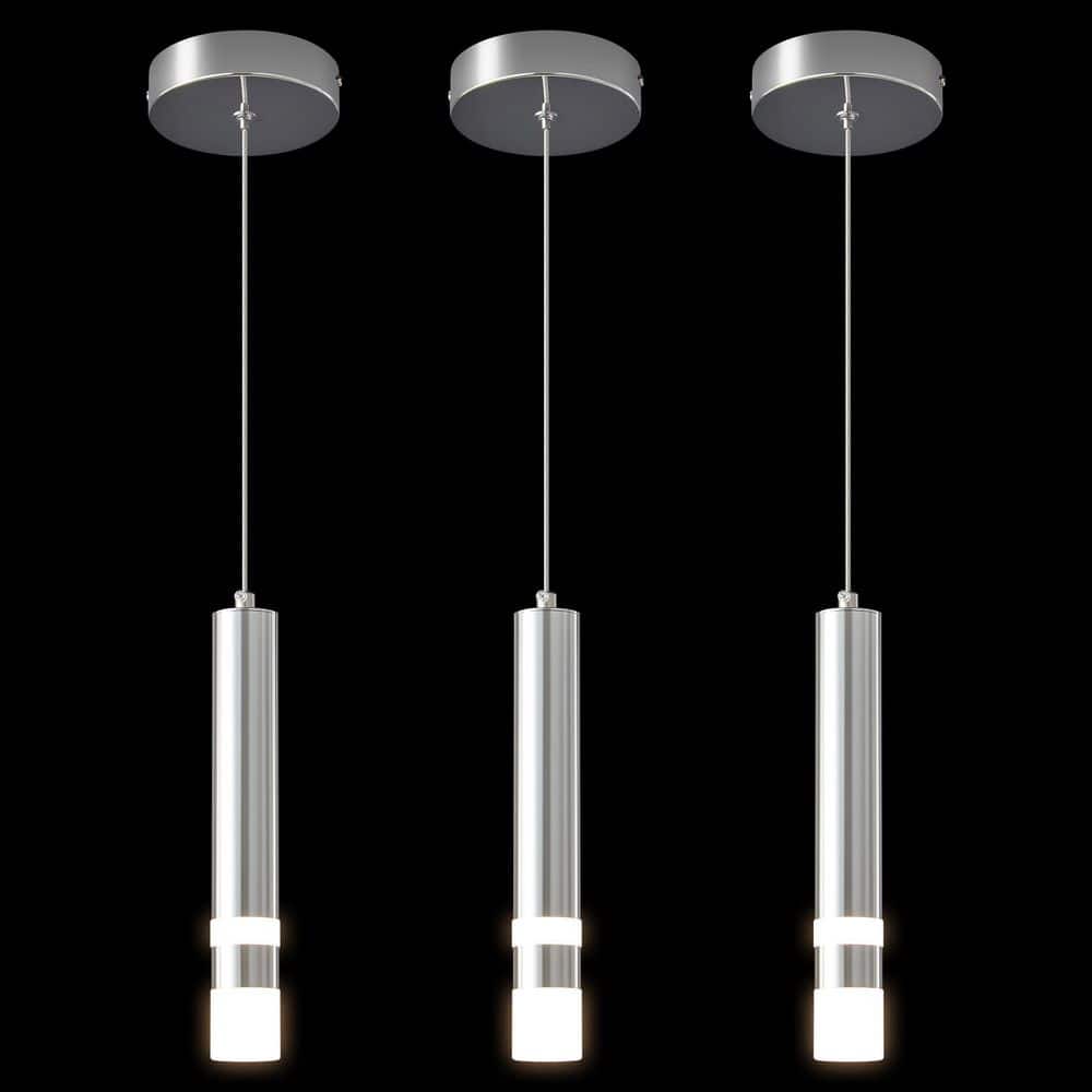 Home Lighting 1.57 in. 3-Light Chrome 3 Pack Modern Dimmable Integrated LED Pendant Light For Kitchen Island price history on PriceWatchPro