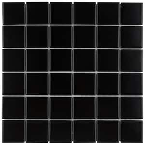 Metro Quad Matte Black 11-3/4 in. x 11-3/4 in. Porcelain Mosaic Tile (9.8 sq. ft./Case)
