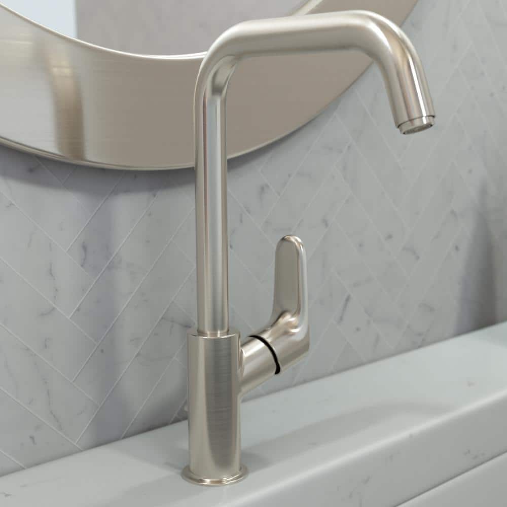 Brushed Nickel Single Hole Vessel Bathroom Faucet