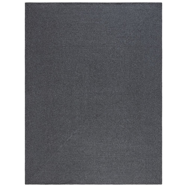 Braided Black 8 ft. x 10 ft. Machine Washable Concentric Woven Area Rug