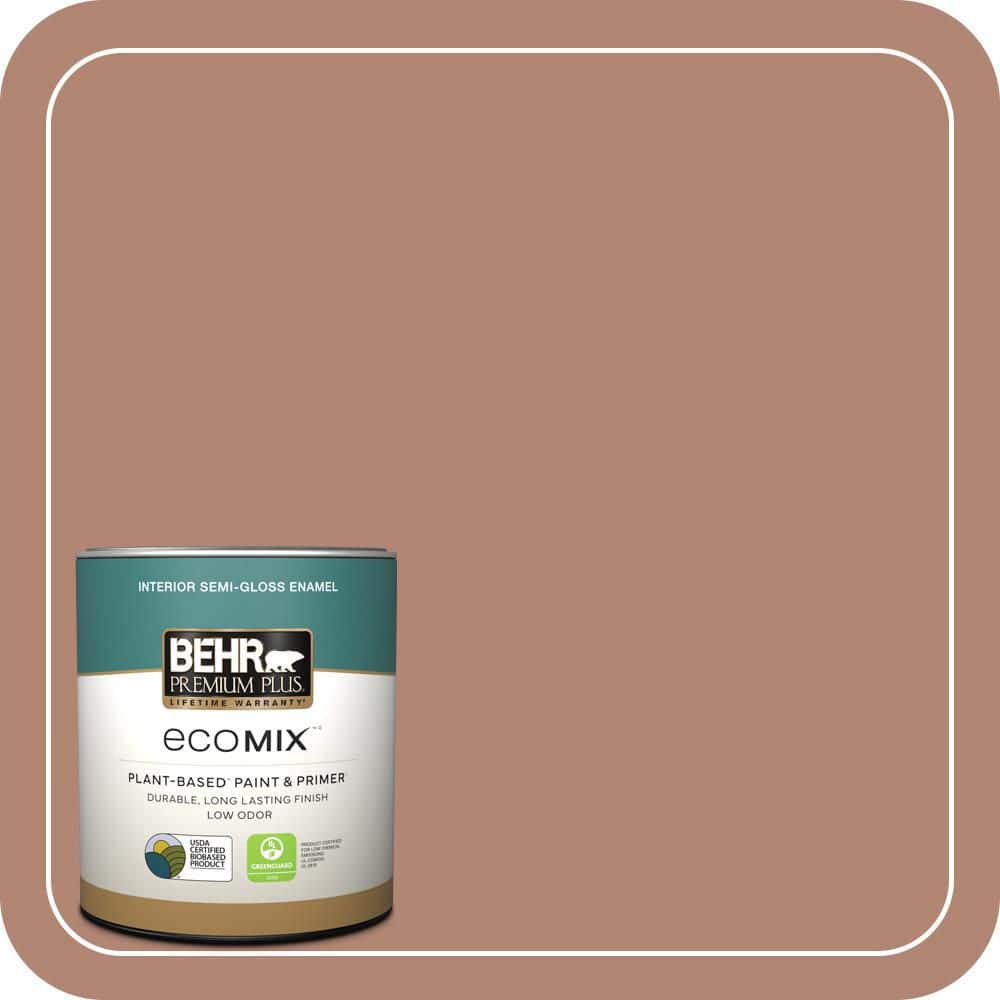 1 qt. #220F-5 Light Mocha Semi-Gloss Enamel EcoMix Plant-Based Interior Paint & Primer price history on PriceWatchPro