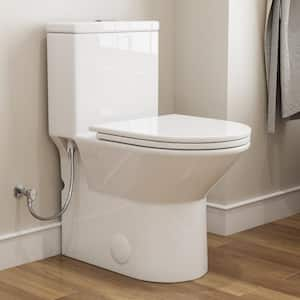 1-piece 1.1/1.6GPF Powerful Dual Flush Elongated Toilet in White with Seat Included, ADA Chair Height, Map Flush 1000g