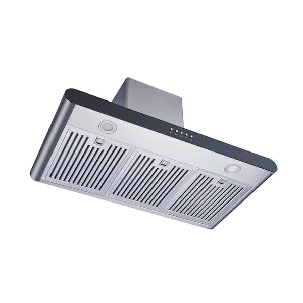 36 in. 450 CFM Ducted Wall Mount with LED Light Range Hood in Stainless Steel