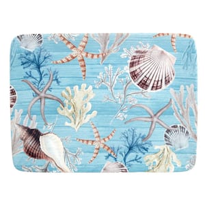 Beyond the Shore 3.5 in. Multi-Colored Earthenware Rectangular Platter