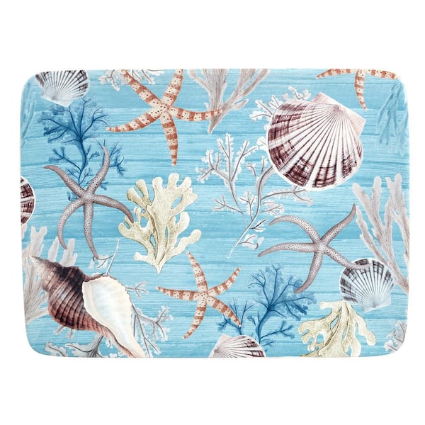Certified International Beyond the Shore 3.5 in. Multi-Colored Earthenware Rectangular Platter