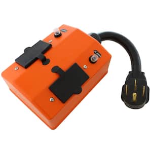 1.5 ft. Nema 14-50 50A RV/Generator Plug to PDU Outlet Box (GFCI and Breakers)