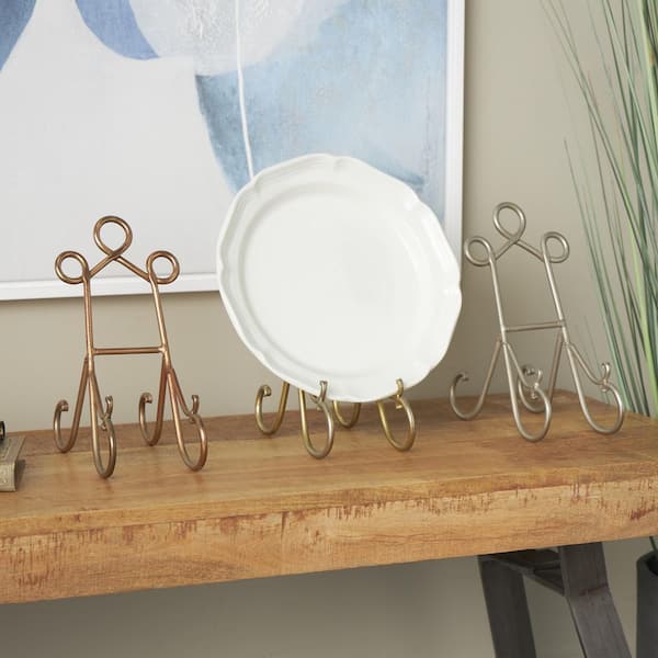 Litton Lane Multi Colored Metal Scroll Easel (3- Pack)