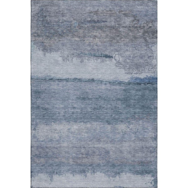 Mayfield Premium Machine Washable Abstract AMF2156 Blue 10 ft. x 14 ft. Area Rug