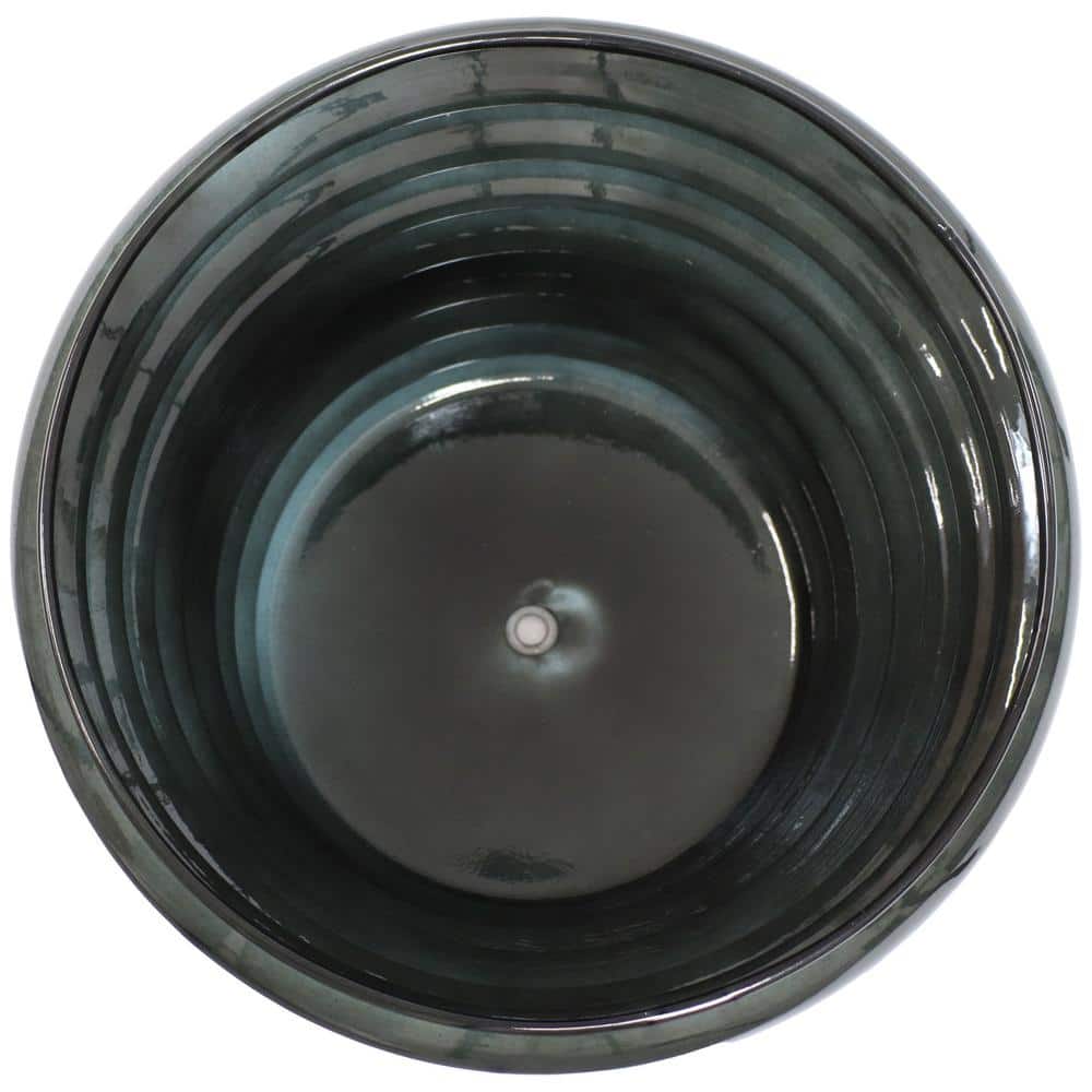 Molly 12.5" Juniper Glaze Metal Planter Set of 2