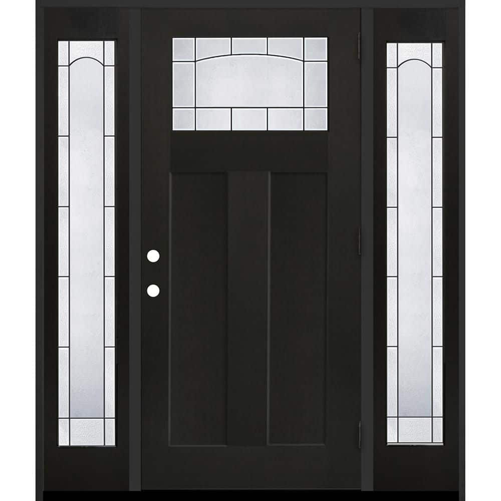 Regency 68 in. x 80 in. 1/4 TopL Empire Glass LHOS Onyx Mahogany Fiberglass Prehung Front Door w/14 in. -Full SLs 6-9/16 price history on PriceWatchPro