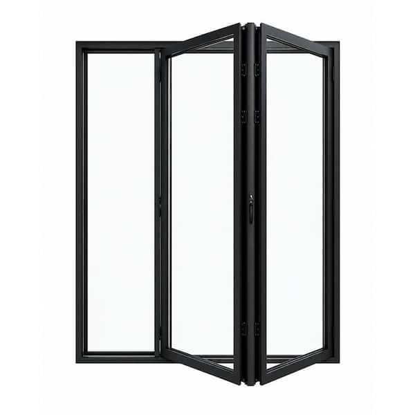 Forever Doors 72 in. x 80 in. Matte Black Right Out-Swing Thermal Break Aluminum Folding Door
